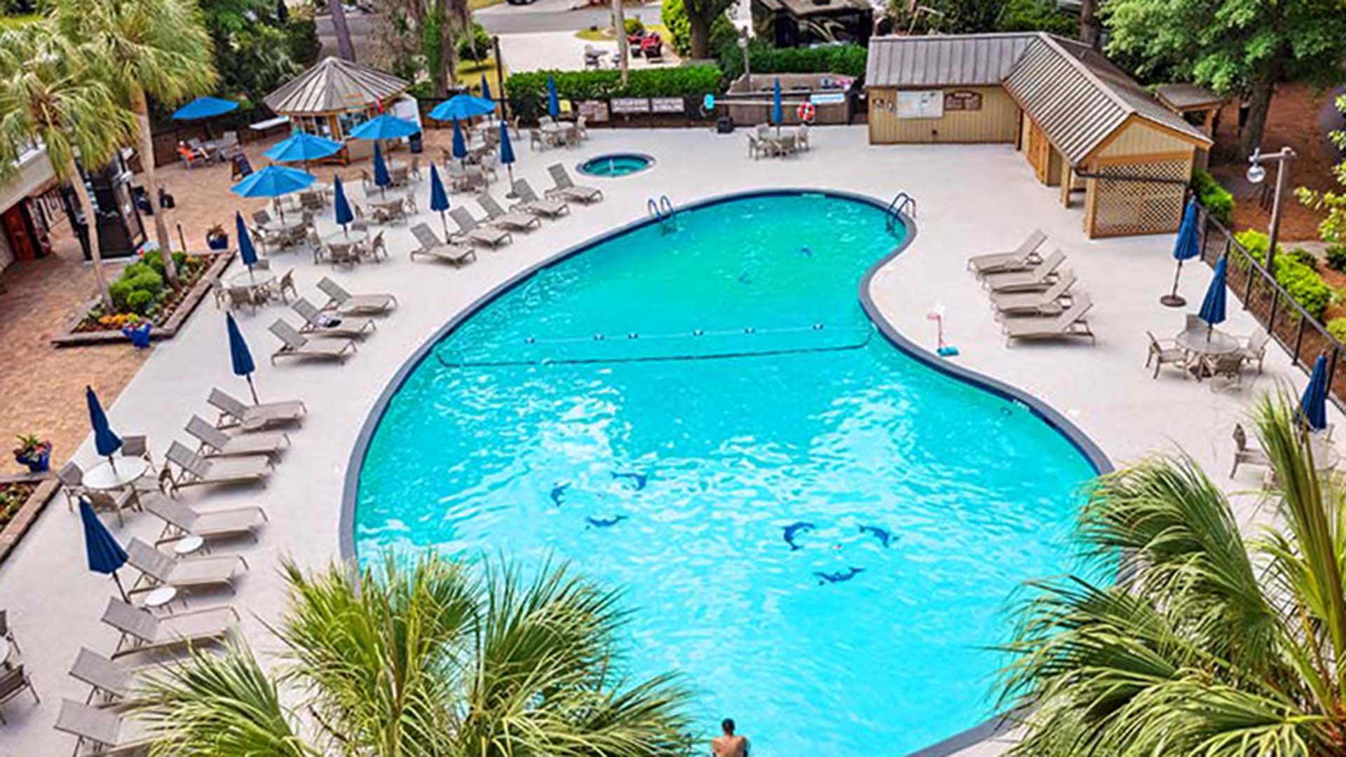 Motor Coach RV park Pool on Hilton Head Island